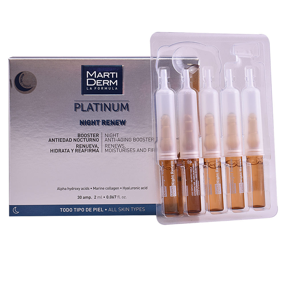 MARTIDERM PLATINUM NIGHT RENEW ampoules in 30 x 2 ml , Facial Cosmetics by MARTIDERM. Merkmale: . Verfügbar bei ParfümReich.