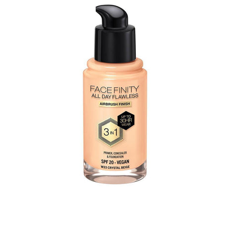 MAX FACTOR FACEFINITY ALL DAY FLAWLESS 3 IN 1 foundation 30 ml in W33 Crystal Beige , Makeup by MAX FACTOR. Merkmale: . Verfügbar bei ParfümReich.