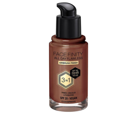 MAX FACTOR FACEFINITY ALL DAY FLAWLESS 3 IN 1 foundation 30 ml in C110 Espresso , Makeup by MAX FACTOR. Merkmale: . Verfügbar bei ParfümReich.