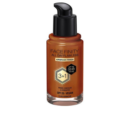 MAX FACTOR FACEFINITY ALL DAY FLAWLESS 3 IN 1 foundation 30 ml in C105 Ganache , Makeup by MAX FACTOR. Merkmale: . Verfügbar bei ParfümReich.