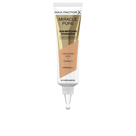 MAX FACTOR MIRACLE PURE skin-improving foundation 24h hydration SPF30 30 ml in 45 - Warm Almond , Makeup by MAX FACTOR. Merkmale: . Verfügbar bei ParfümReich.