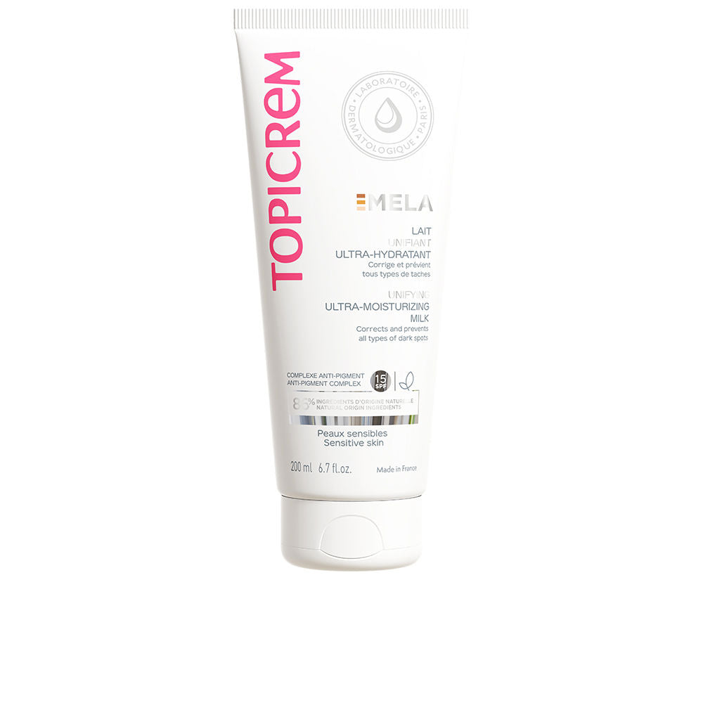 TOPICREM MELA ultra-moisturizing unifying body milk SPF15+ 200 ml in , Body Cosmetics by TOPICREM. Merkmale: . Verfügbar bei ParfümReich.