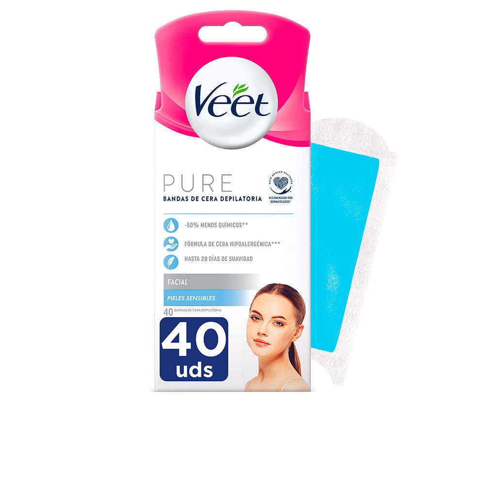 VEET PURE WAX BANDS sensitive skin facial 40 u in , Hygiene by VEET. Merkmale: . Verfügbar bei ParfümReich.